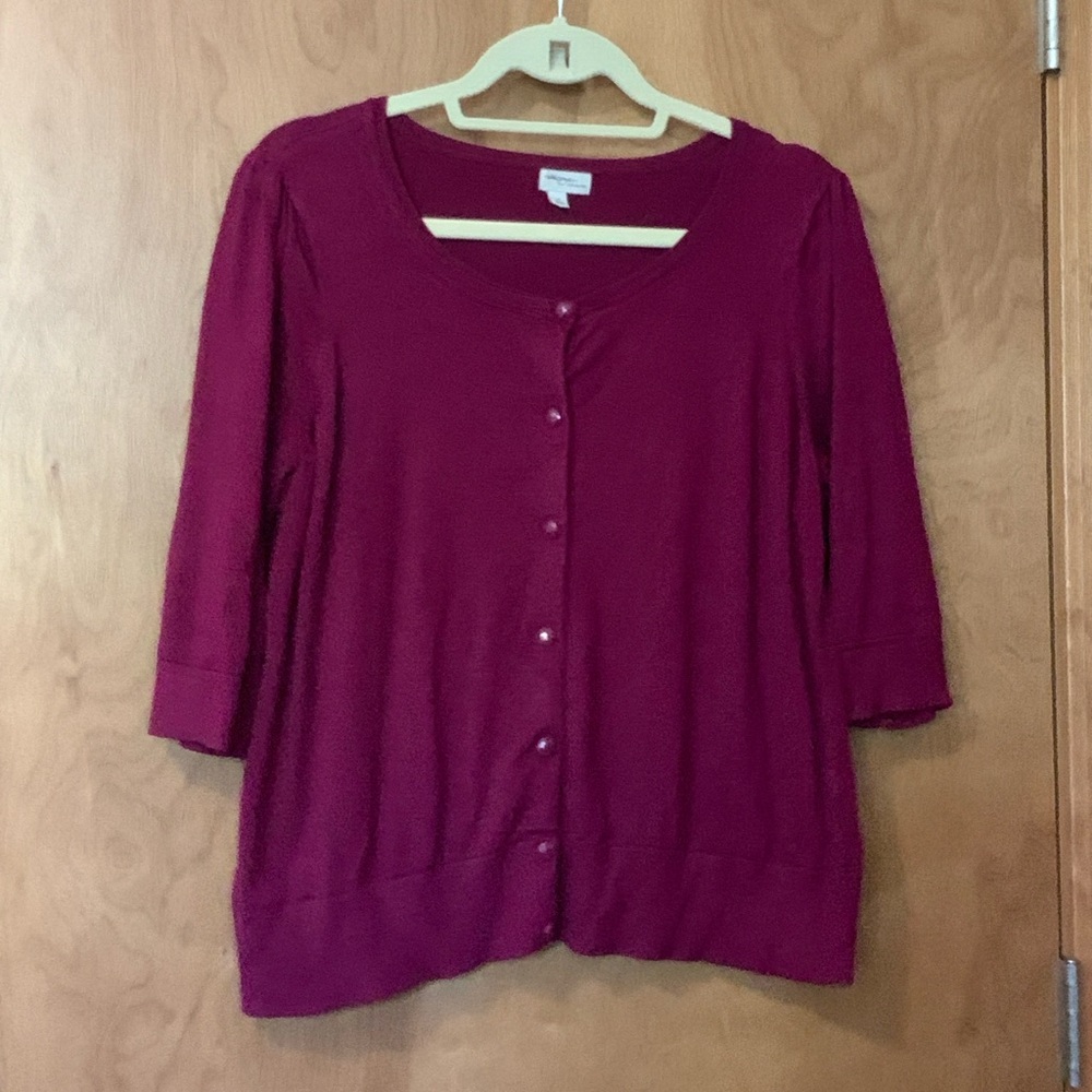 Nordstrom Halogen Merlot Cardigan Sweater Classic Knit